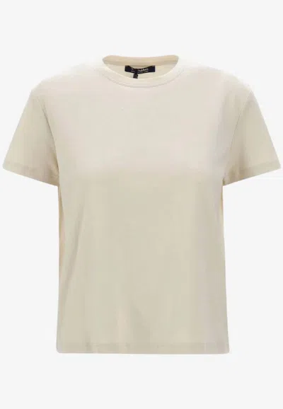 S Max Mara Bell Embroidered Crewneck T-shirt In Beige
