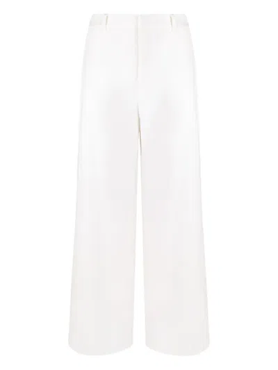 S Max Mara Belt-loops Trousers In White
