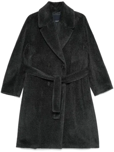 S Max Mara Belted Coat In Grey