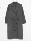S Max Mara Belted Double-breasted Coat In Gray