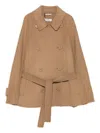 S Max Mara Belted Double-breasted Coat In Brown