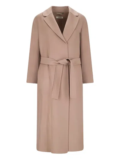 's Max Mara Belted Lapels Coat In Neutral