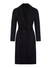 S Max Mara Wool Robe Coat In Black