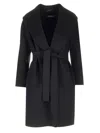 's Max Mara Belted Long-sleeved Coat In Black