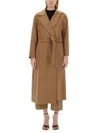 's Max Mara Belted Long-sleeved Coat In Braun