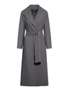 's Max Mara Poldo Wool Coat With Belt In Grey