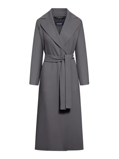 's Max Mara Poldo Wool Coat With Belt In Grey