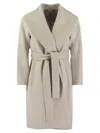 's Max Mara Belted Long-sleeved Coat In Grigio Perla