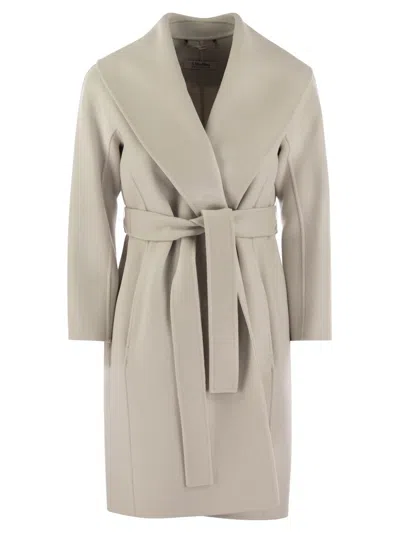 's Max Mara Belted Long-sleeved Coat In Grigio Perla