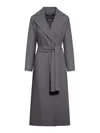 S Max Mara Esturia Dressing Gown Coat In Virgin Wool In Grigio Scuro