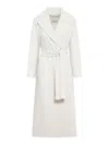 S Max Mara Poldo Belted Wool Coat In Perla