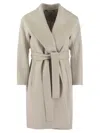 's Max Mara Belted Long-sleeved Coat In Perla