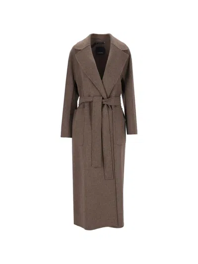 S Max Mara Belted Peonie Coat In Blue