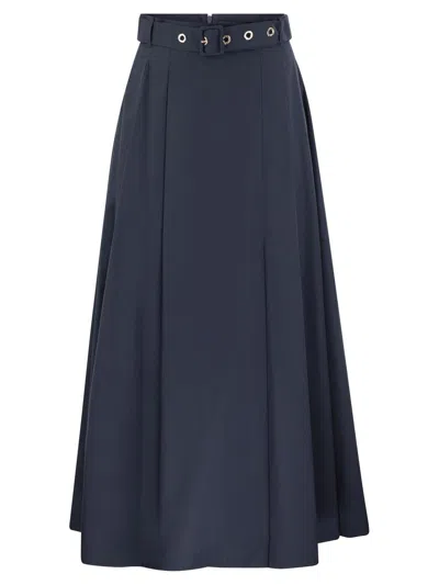 's Max Mara Belted Pleated Skirt In Blu