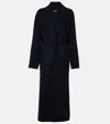 's Max Mara Belted Virgin Wool Coat In Brown