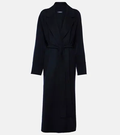's Max Mara Belted Virgin Wool Coat In Brown