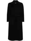S Max Mara Elisa Wool Belted Long Coat In Black