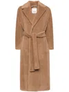 's Max Mara Borbone Faux-fur Alpaca Wool And Cashmere-blend Coat In Brown