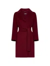 's Max Mara Belted Wool Coat In Red