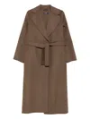 S Max Mara Belted Wrap Coat In Brown