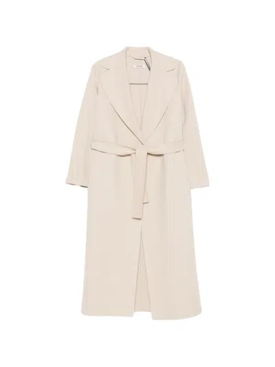 S Max Mara Belted Wrap Coat In Neutral