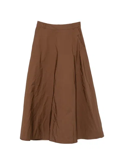 S Max Mara Belt-loops Flared Maxi Skirt In Brown