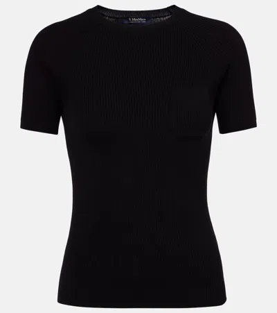 's Max Mara Berlino Ribbed-knit Cotton Top