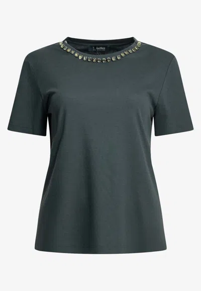 S Max Mara Bingo Jewel Embellished T-shirt In Blue