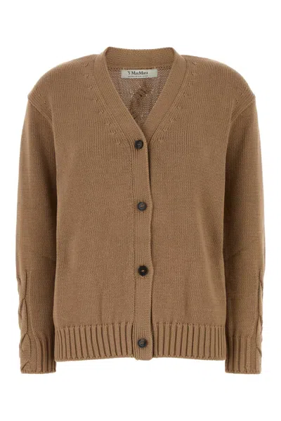 S Max Mara Biscuit Cotton Lukas Cardigan In Brown