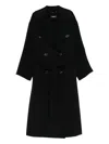 's Max Mara 벨트 더블 브레스티드 코트 In Black