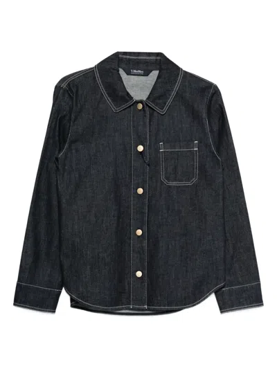 S MAX MARA CONTRAST-STITCHING SHIRT