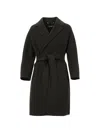 S Max Mara 벨트 노치드 라펠 코트 In Black