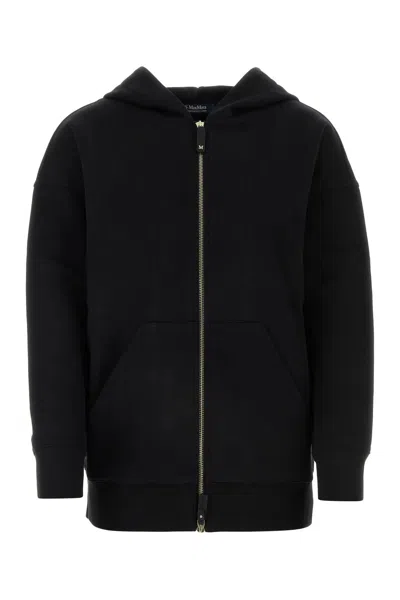 'S MAX MARA BLACK COTTON BLEND DOPPIA OVERSIZE SWEATSHIRT