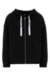 's Max Mara Womens Black Jour Logo-drawstring Cotton-blend Hoody