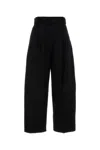 S Max Mara High Waist Wide Leg Cotton Pant In Black