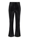 S Max Mara Black Lightly Flared Pants In Faux Leather Woman In Black