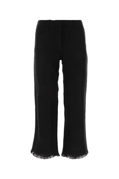 's Max Mara Black Linen Blend Cervia Pant In Nero