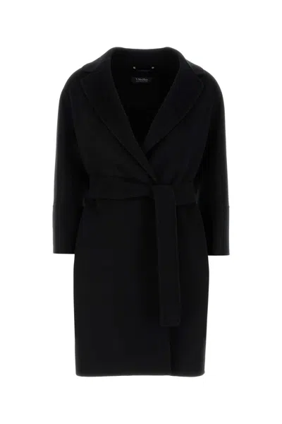 's Max Mara Black Wool Arona Coat