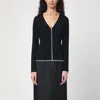 S Max Mara Contrast-trims Wool Cardigan In Black