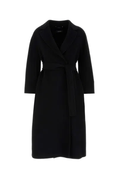 S MAX MARA BLACK WOOL ESTURIA COAT
