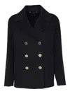 S Max Mara Double-breasted Virgin Wool Jacket In Blue