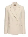 S Max Mara Laura's Double-breasted Linen Bl In Beige