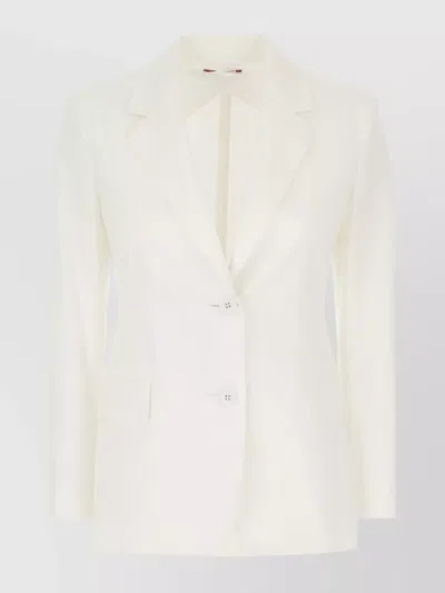 's Max Mara Blazer Cotton Stretch Flap Pockets In White