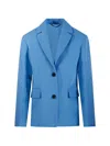 S Max Mara 버튼 노치드 블레이저 In Blue