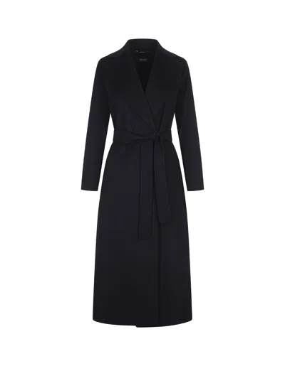 'S MAX MARA BLUE POLDO LONG COAT