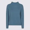 S Max Mara Elica Wool And Cachemire Turtleneck Pullover In Blue