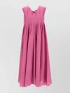 S Max Mara Piega Ramie And Cotton Pleated Maxi Dress