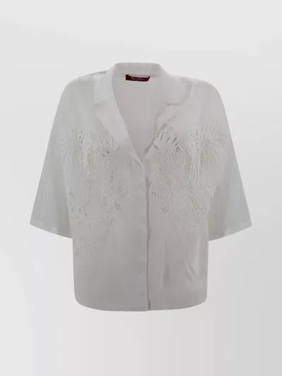 's Max Mara Boxy Shirt In Ramie Canvas In White
