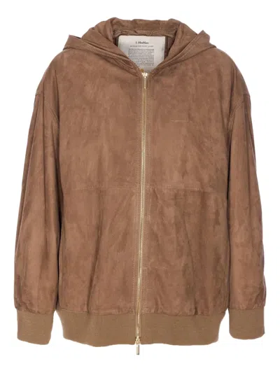 S Max Mara Zeno Leather Jacket In Brown