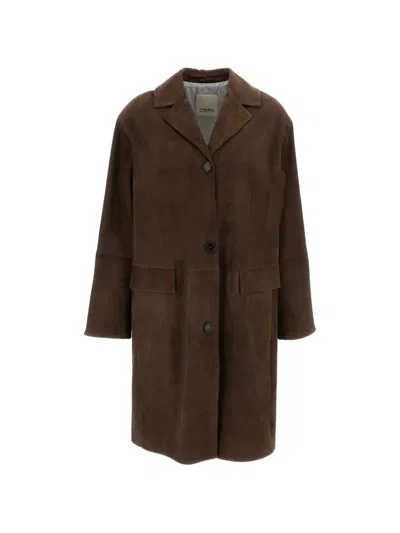 's Max Mara Ortensia Suede Coat In Brown